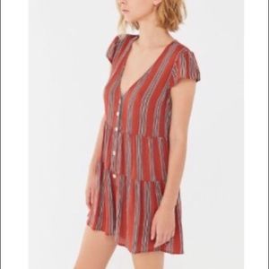 UO Rio Tiered Ruffle Button Front Romper